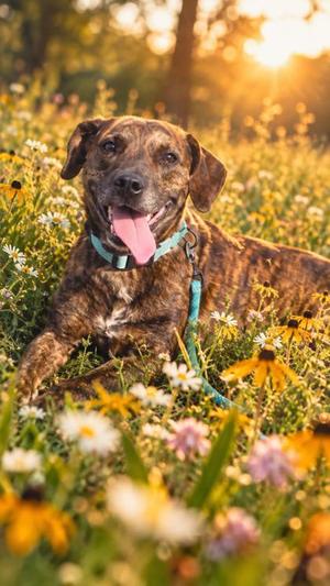 Wednesday, Plott Hound and Golden Retriever, adult, available for adoption