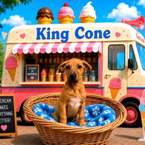 King Cone, Mixed Breed (Medium), puppy, available for adoption