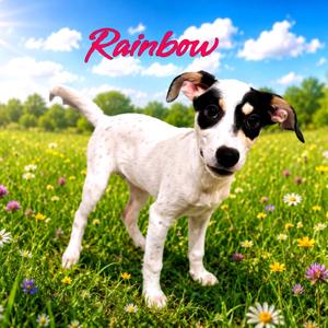 Rainbow, Mixed Breed (Medium), puppy, available for adoption