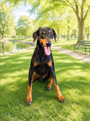 DIESEL, Doberman Pinscher, senior, available for adoption