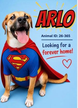 Arlo 26-365, Hound Mix, young, available for adoption