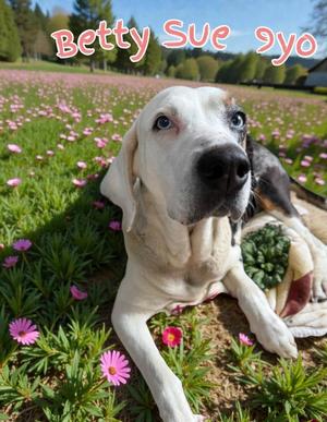 Betty Sue, Hound / Australian Shepherd, senior, available for adoption