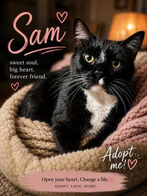 Sam, adult, available for adoption