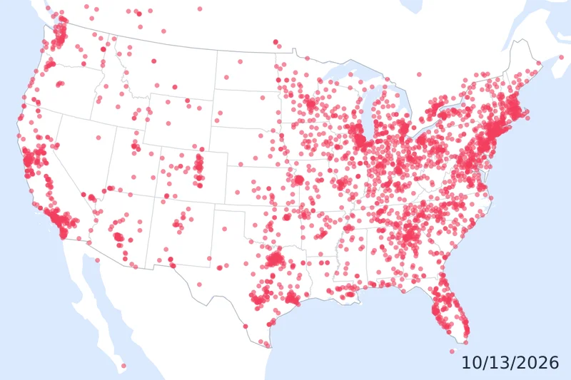 Today's map of the 2,855 trusted shelters and rescues across the US and Canada