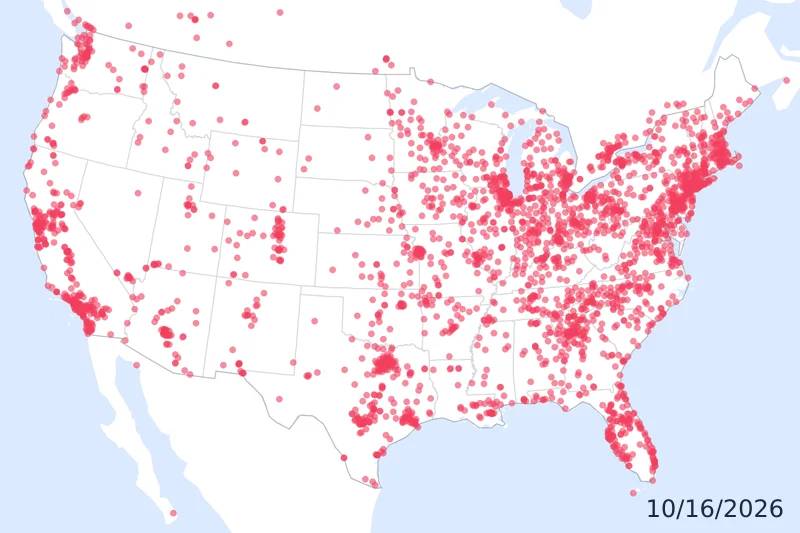 Today's map of the 2,834 trusted shelters and rescues across the US and Canada